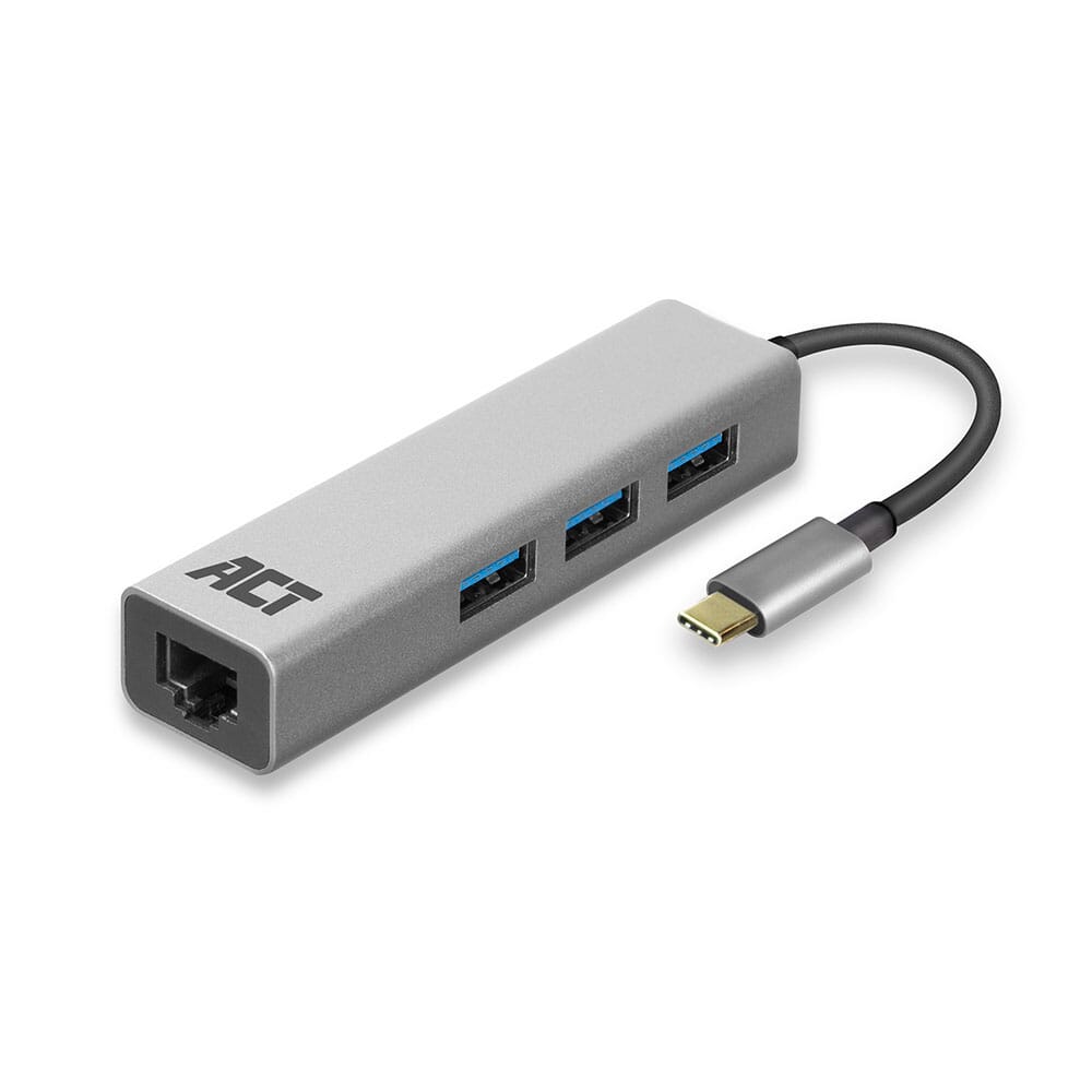 ACT USB-C HUB 3.0, 3x USB-A, Gigabit Ethernet