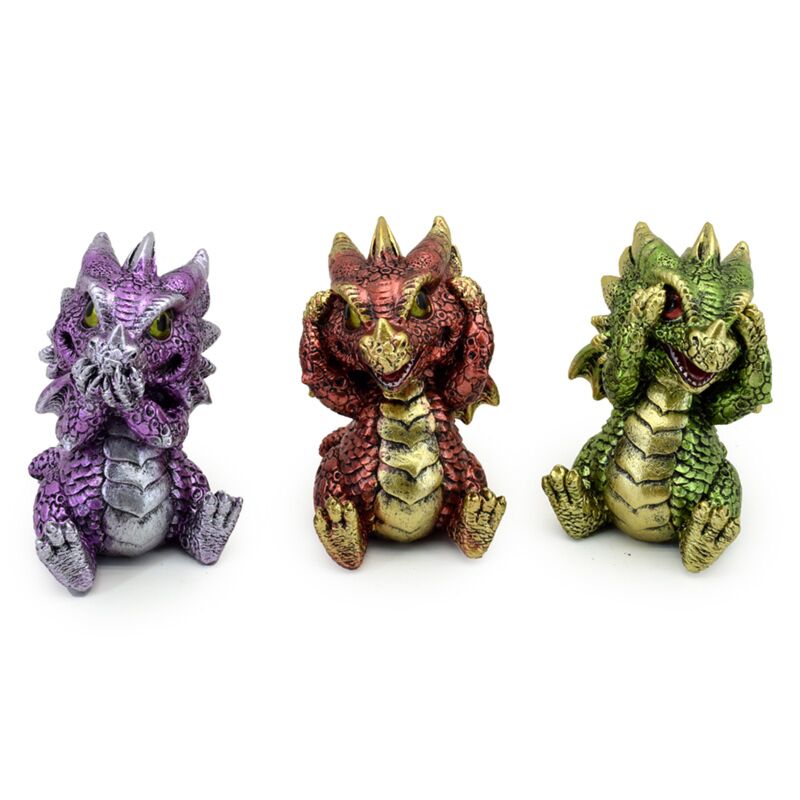 Conjunto de 3 elementos baby dragon no oye no hablar no ver mal