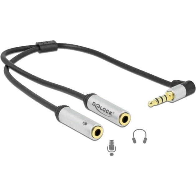Delock 1x 3.5 mm Jack estéreo de 4 pines (hombre)> 2x 3.5 mm 3-P