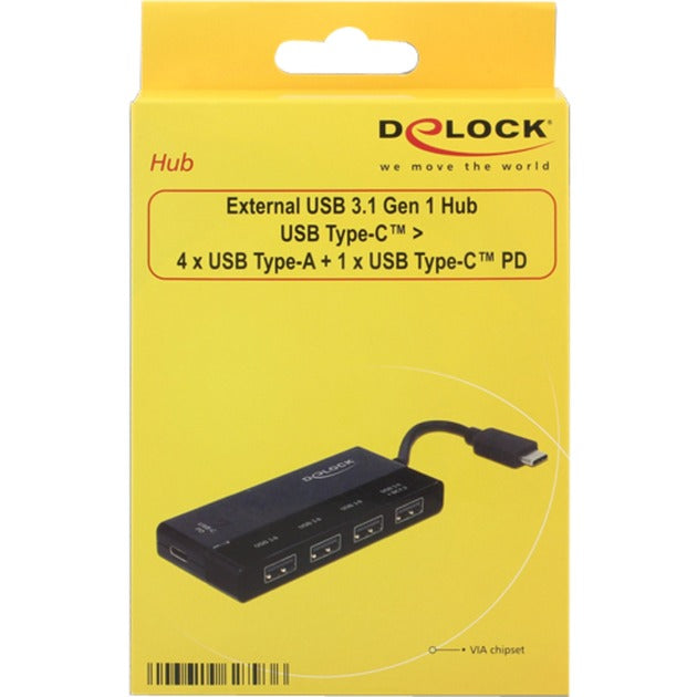 Delock esterno USB 3.1 Gen 1 USB-C> 4x USB-A + 1x USB-C