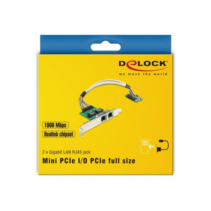 Delock Mini PCIE I O PCIE Full Size 2 X Gigabit Lan