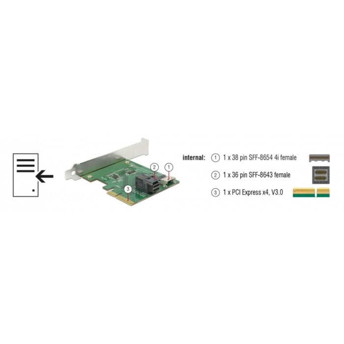 Delock PCI Express X4 Card U.2 NVME a 1 X SFF interno