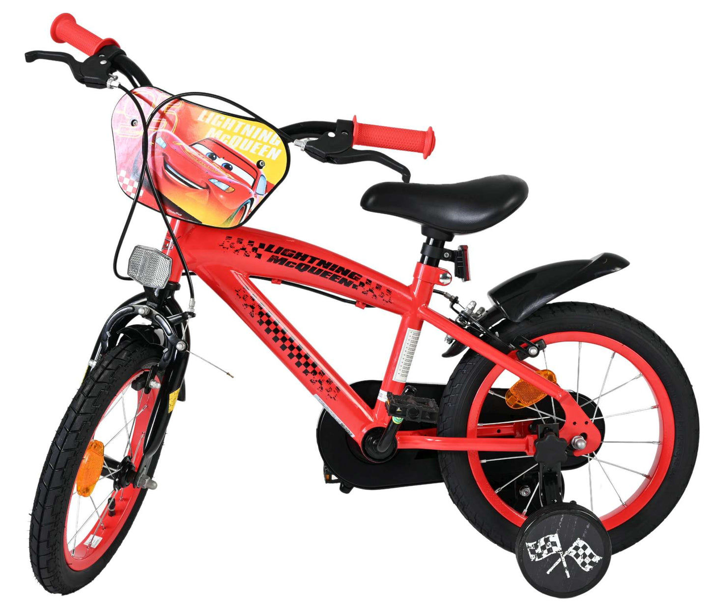 Bicicletta per bambini Disney Autos Disney Cars - ragazzi - 14 pollici - rossa - due freni a mano