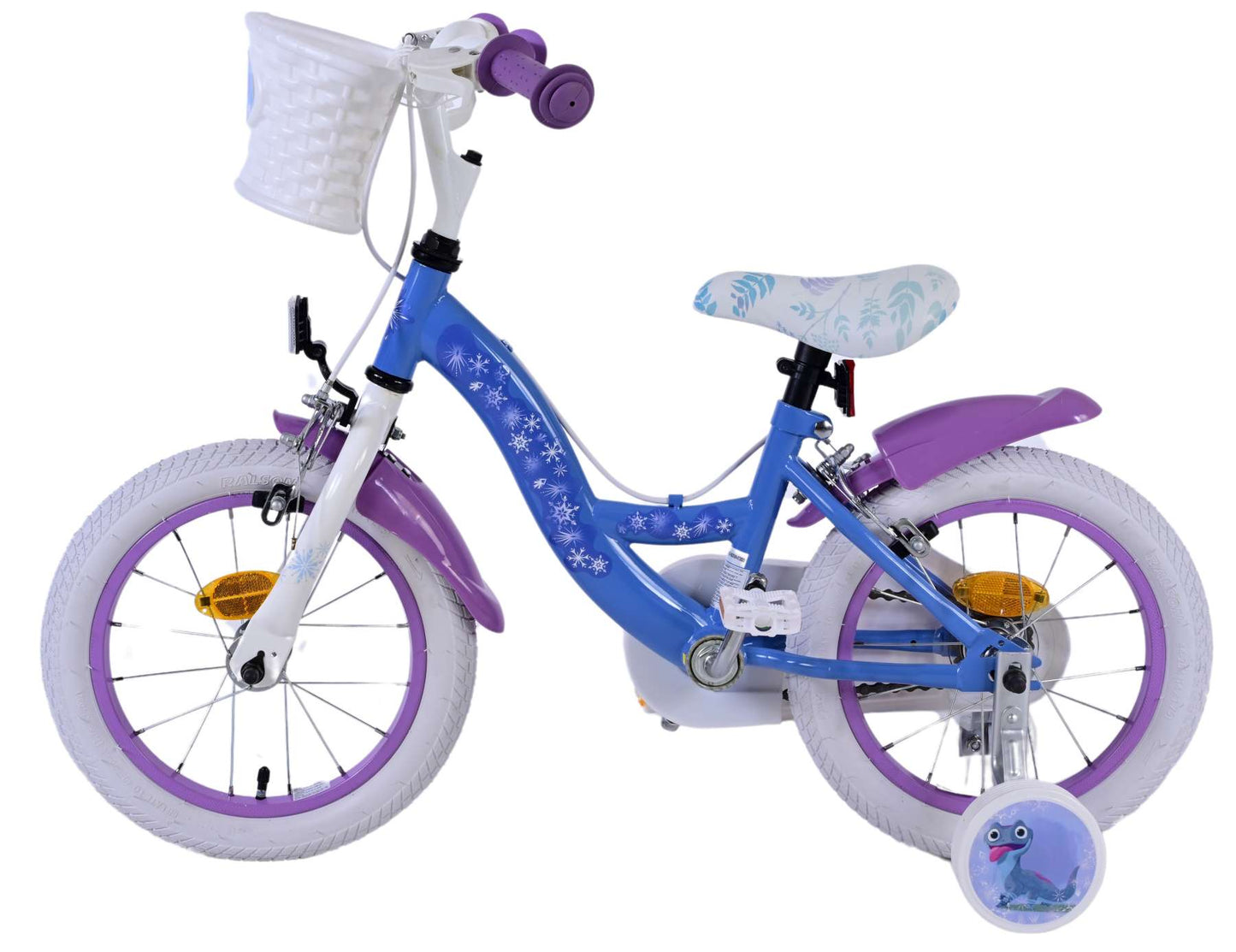 Disney Frozen 2 chicas para bicicletas para niños 14 pulgadas Púrpura azul de dos manos frenos de mano