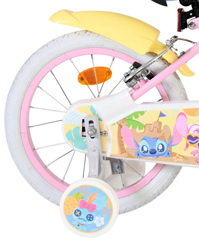 Stich disney stitch kinderfiets - meisjes - 16 inch - roze - twee handremmen