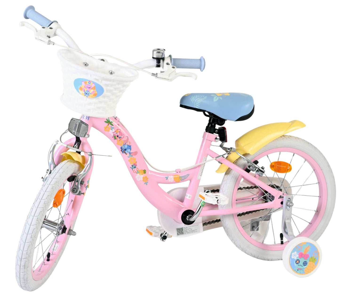 Bicicleta infantil Stich Disney Stitch - niña - 16 pulgadas - rosa - dos frenos de mano