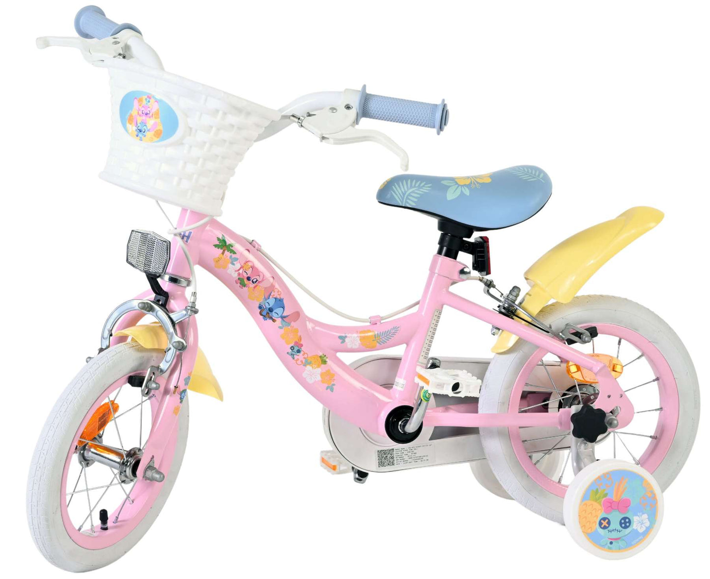 Bicicleta infantil Stich Disney Stitch - niña - 12 pulgadas - dos frenos de mano - rosa