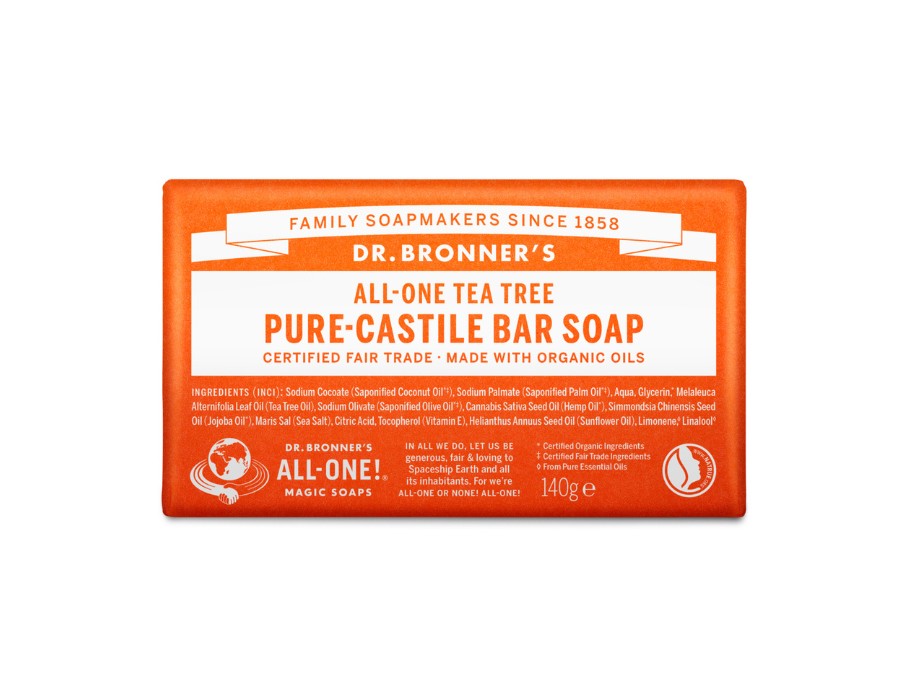 Dr. Bloque de jabón de Bronner Pure Castile Tea Tree