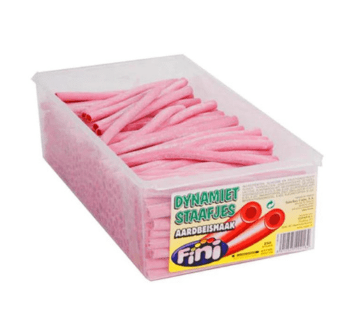Fini dynamietstaafjes aardbei (250 stuks)
