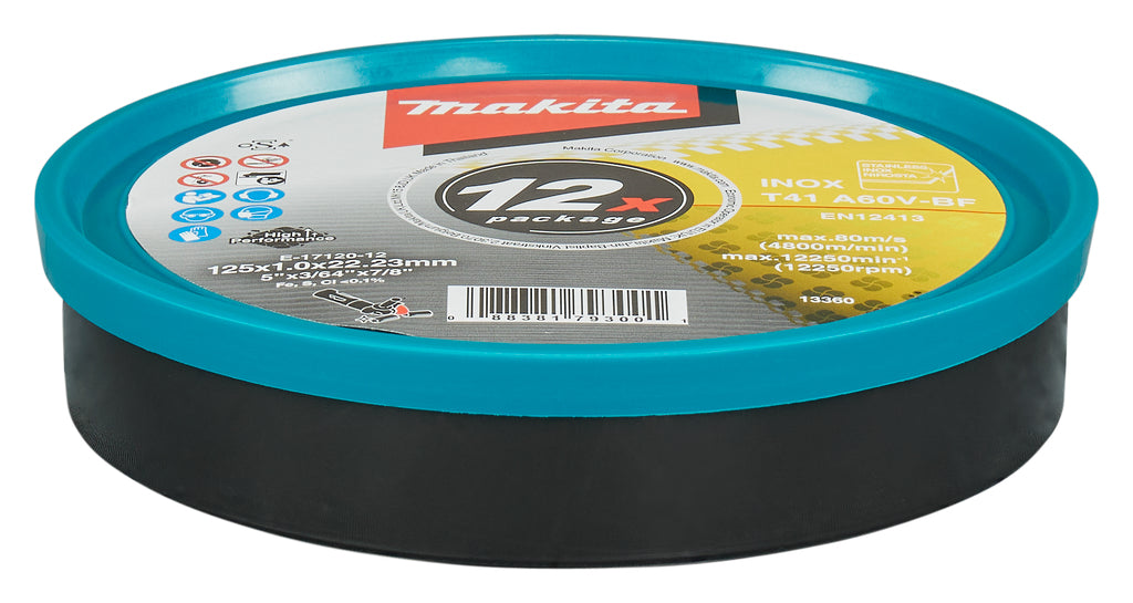 Accesorios makita disco de corte acero inoxidable a60v 125x22.23x1.0mm - e-17120-12