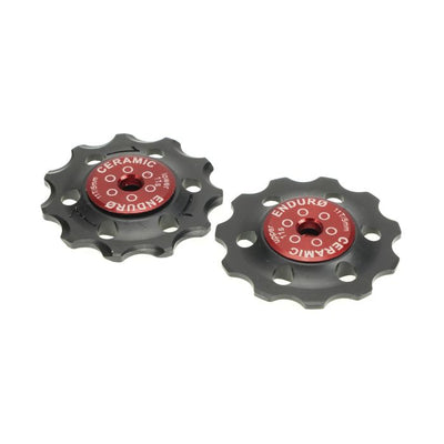 Set ruote jockey con cuscinetti enduro zero ceramic - shimano - 11 velocità - rosso