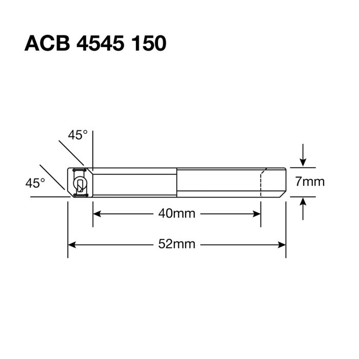 Enduro acb 4545 150 ss - 440c inoxidable (contacto angular) - 40x52x7 (45x45°)