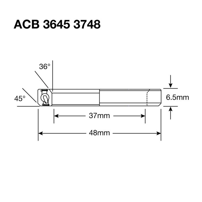 Testa a sfera inferiore enduro ACB 3645 30.2x41x6.5 (36x45 °) in acciaio inossidabile inossidabile