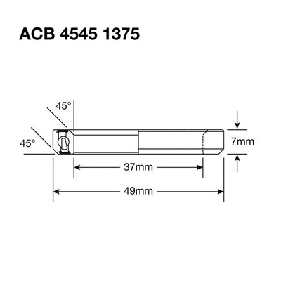 Enduro acb 4545 1375 ss - 440c stainless (angular contact) - 37x49x7 (45x45°)