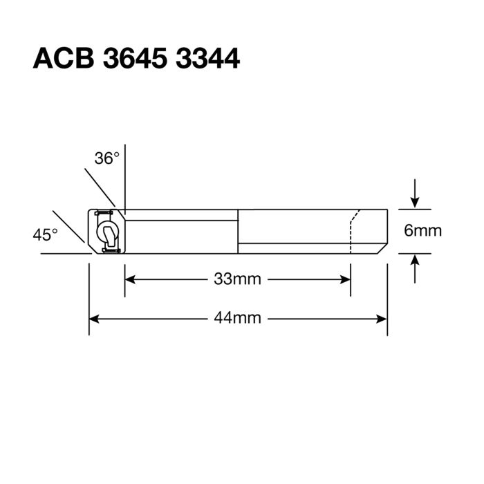 Rodamientos enduro acb 3645 3344 ss - 440c inoxidable (contacto angular) - 33x44x6 (36x45°)