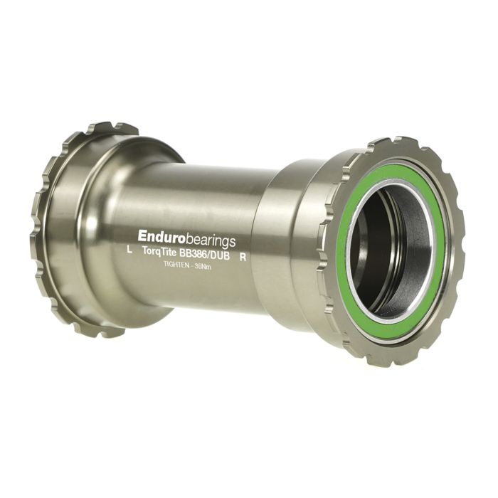 Eje de pedalier torqtite con rodamientos enduro - bb386 to dub - inox - grafito