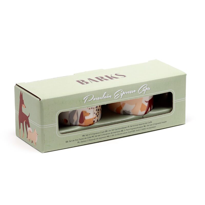 Barks Dog Set 2 tazze espresso in porcellana