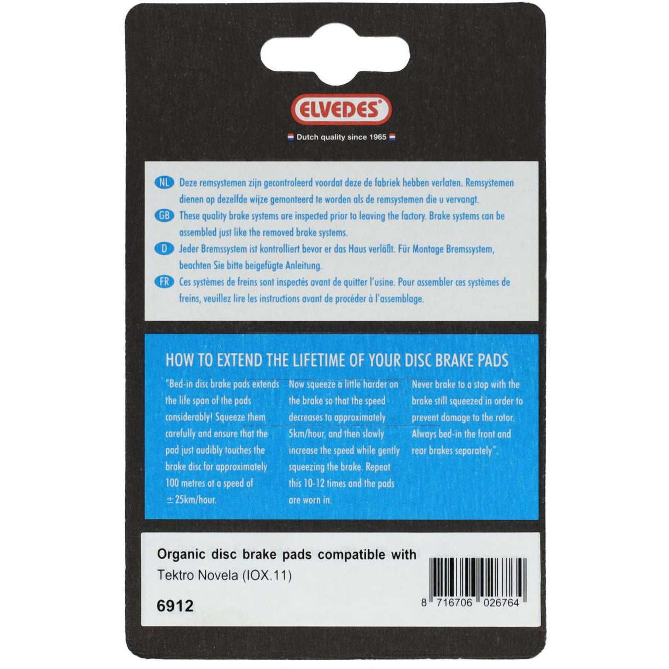 Elvedes cable systems bv schijfremblokken elvedes tektro novela | 6912 | organic