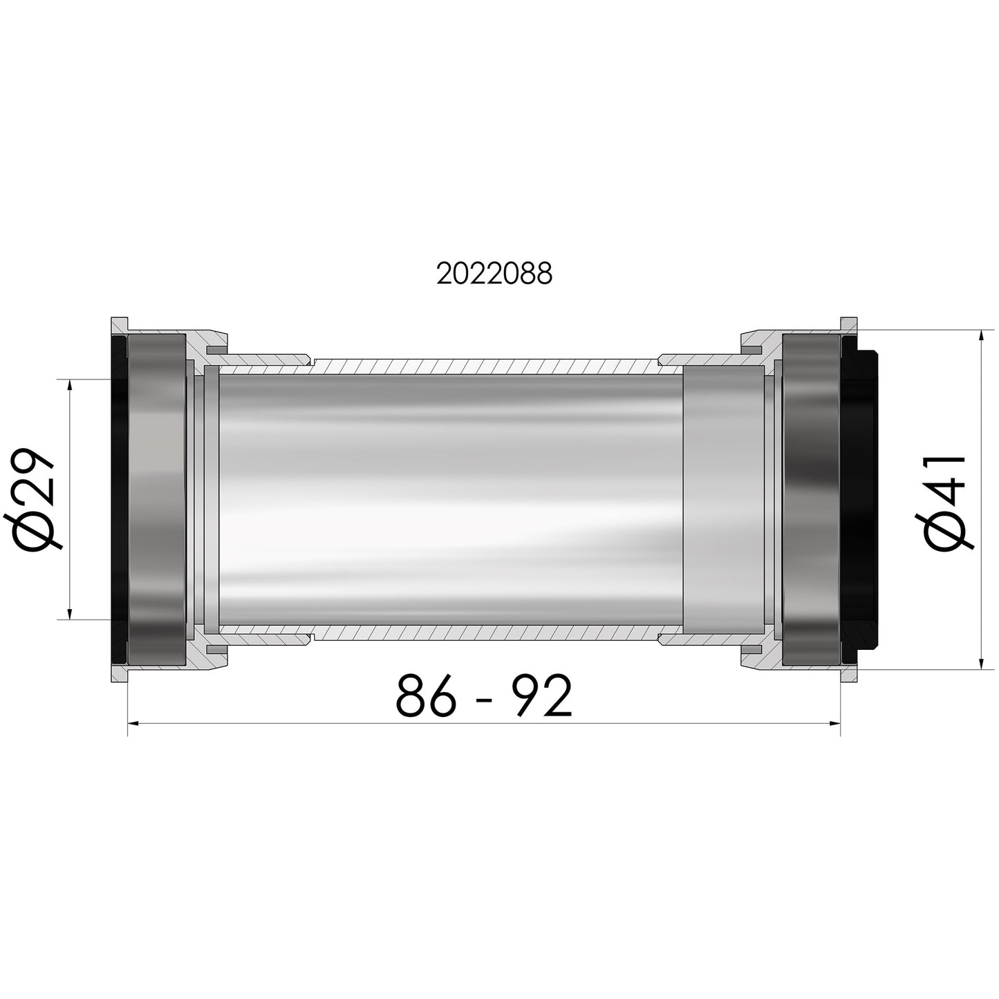 Elvedes Bottom Support Sram Dub solo PF BB86 92 41 mm