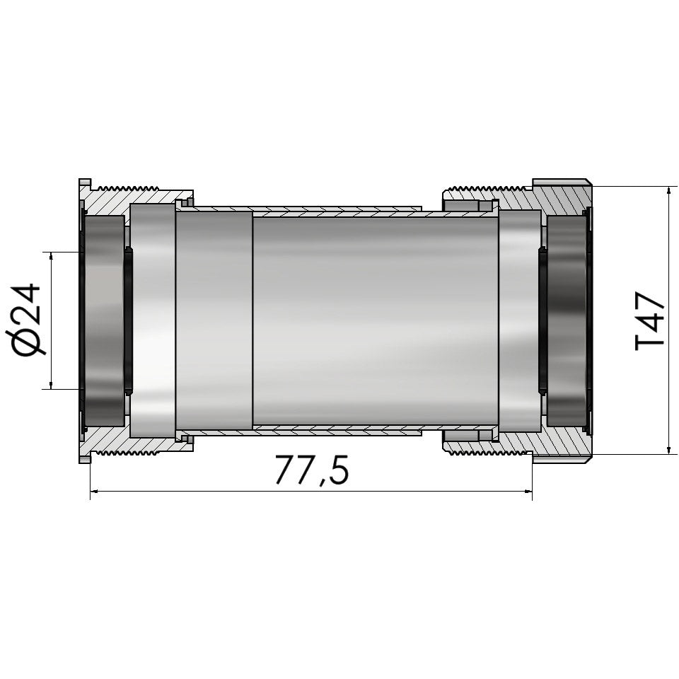 Elvedes trapas thread fit t47a (cerv�lo) voor 24mm shimano
