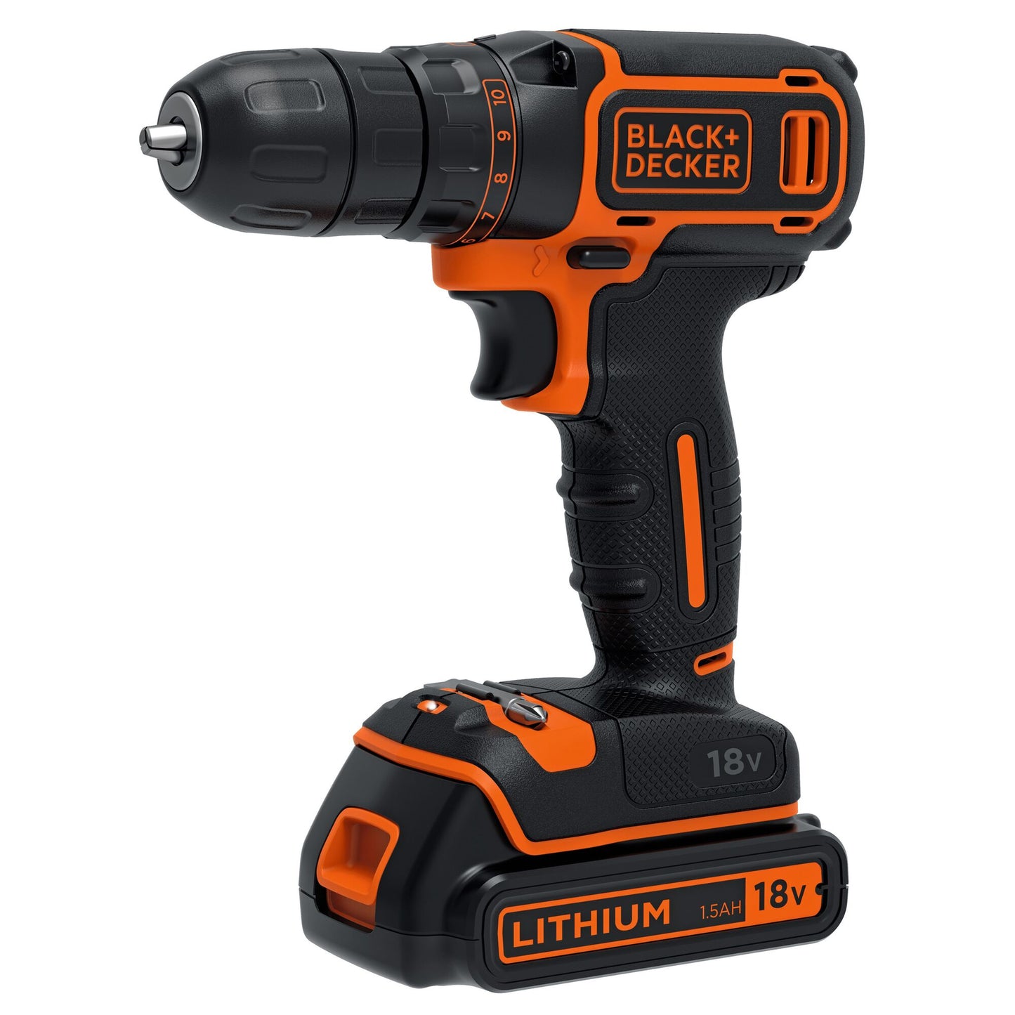 Destornillador black+decker bdcdc18b 18v 2x1.5ah - 1 velocidad | 2x baterías 18v 1.5ah + cargador 200ma - bdcdc18b-qw