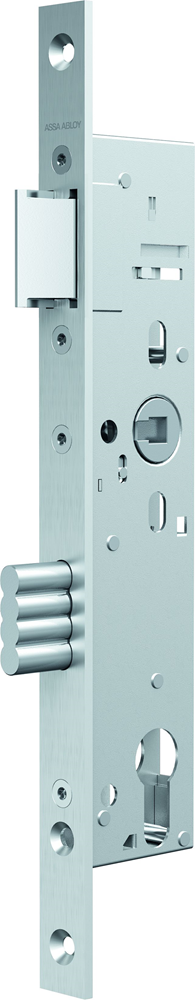 Serratura Assa Abloy N1500 | dm40mm | pezzo 92mm | foro manovella 8mm | placca frontale in acciaio inox 24x270mm rettangolare | scrocco in zama nichelato | dottor 1+3 2+4 - 10049531
