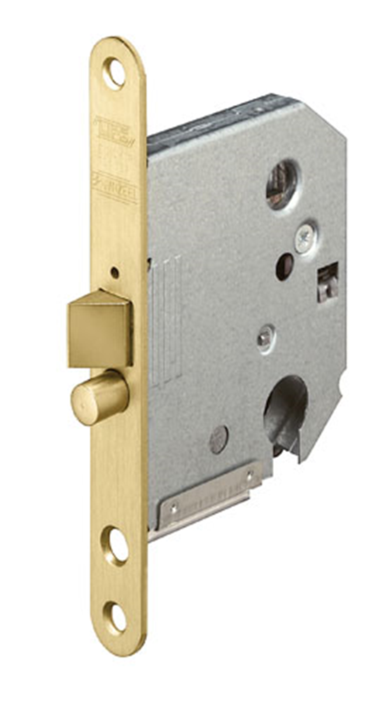 Serratura per porta Lips 2135 | dm55mm | pc57mm | frontale in ottone 18x153mm bombato | contropiastra spt2131s | dr 1+3 2+4 - a000325617