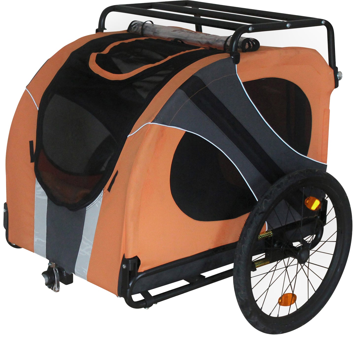 Doggyride Novel15 Trailer - Carrello per biciclette per cani leggero, capacità di carico di 50 kg, ruote da 20 pollici, nero, comodo #Doggyride #romanzo15 #hondenfietkar
