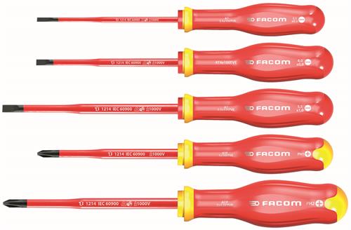 Juego de destornilladores aislados Facom de 5 piezas