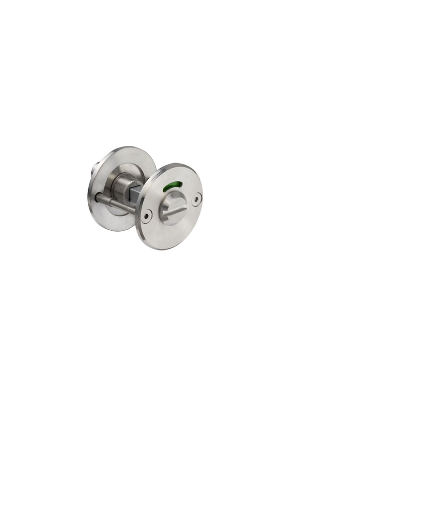 Labios que se ajustan alrededor de la roseta | redondo | libre ocupado | acero inoxidable cepillado | espesor de puerta 40 mm y 54 mm - 10020954