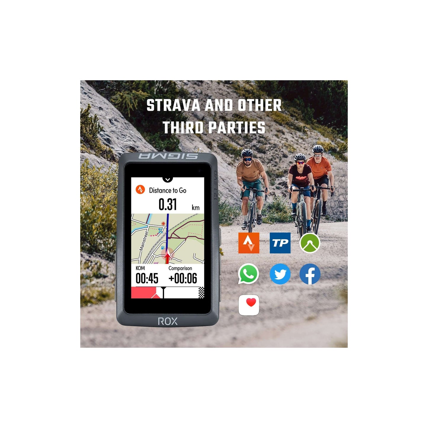 Sigma Bicycle Computer Rox 12.1 Evo White Set con sensores