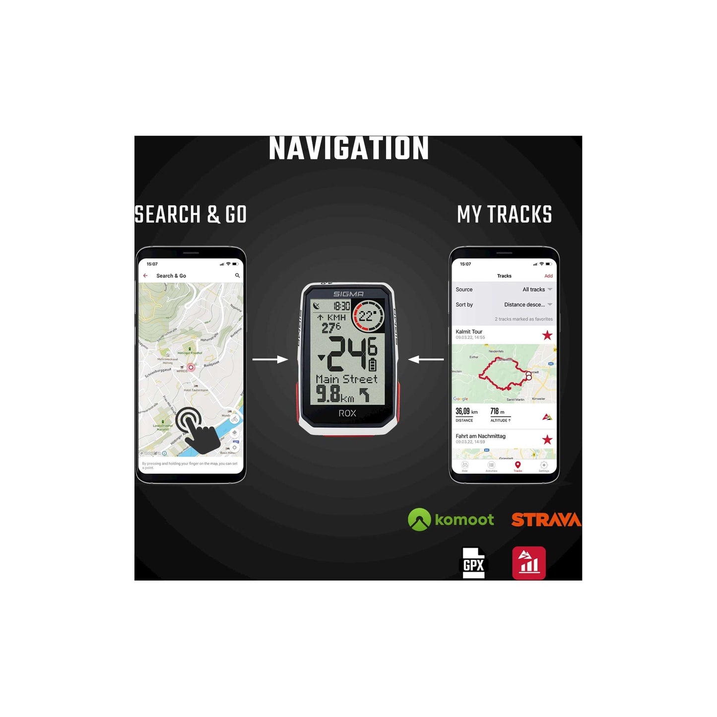 Sigma ROX 4.0 GPS SW WI HR HR StarTher Hod Cad Sensor Sensor Top Monte Set