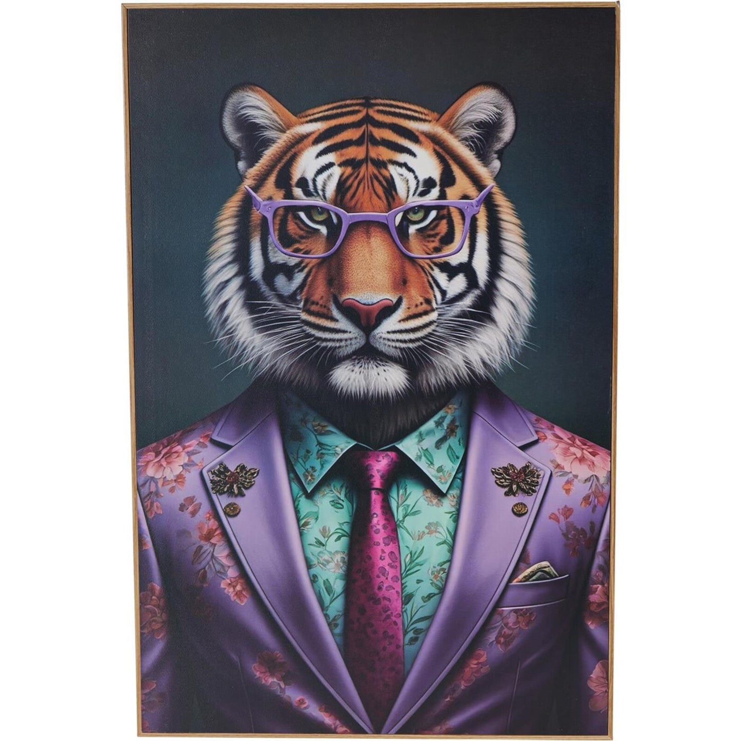 Teste di animali da parete per decorazioni per la casa con fiori 38x58 cm