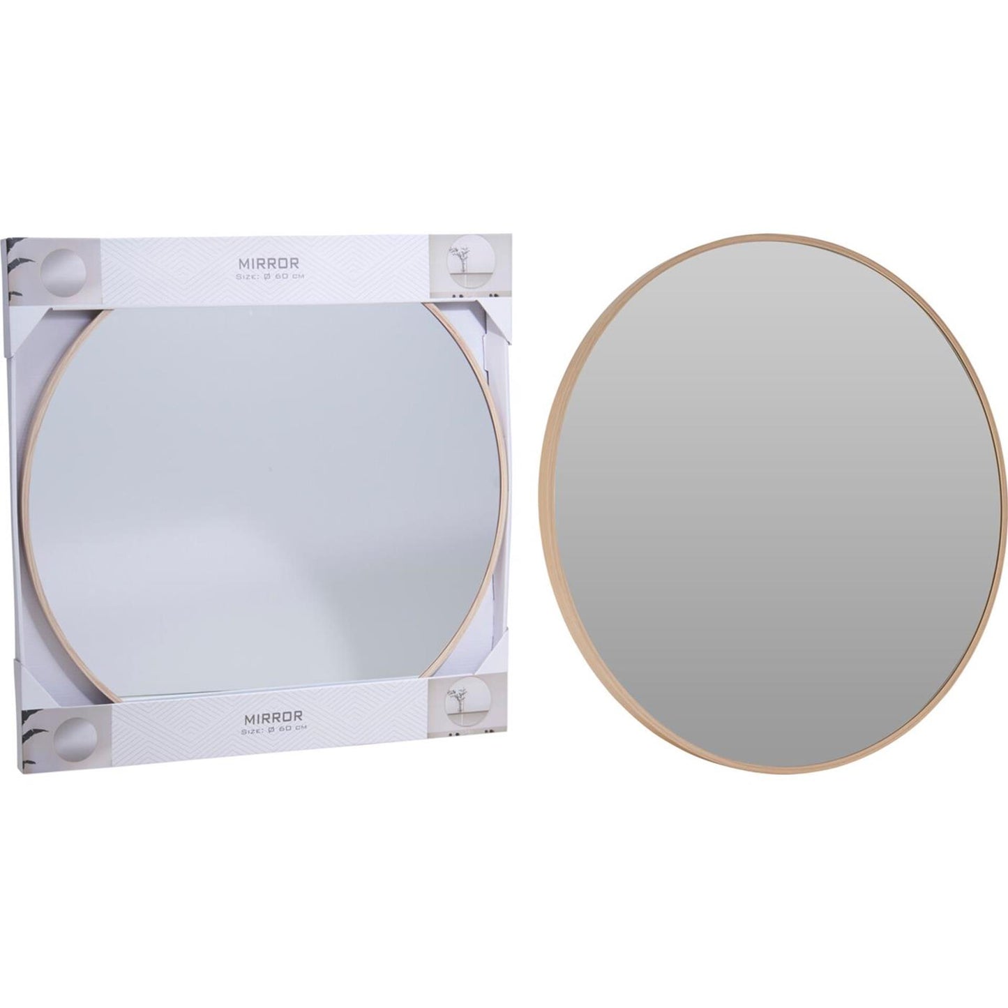 Espejo de estilo hogar aluminio ø60cm