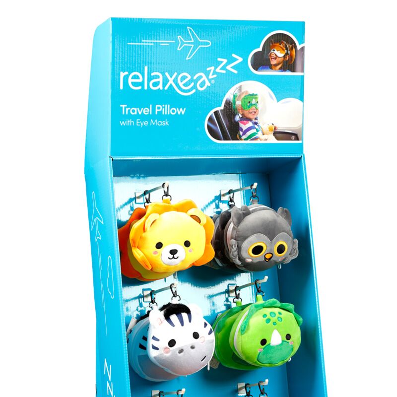 10 Haken Product Display Pastor para almohadas de viaje RelleAzzz Mascaras de sueño