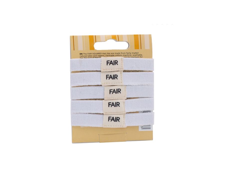 Fair Squared Haarelastiekjes Plastic -White White 5st