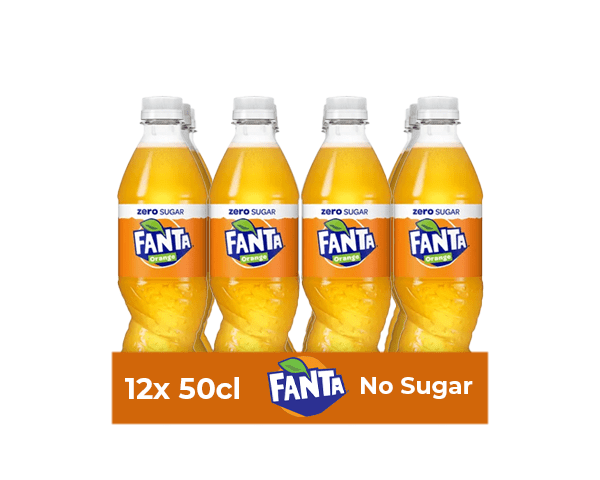 Fanta de naranja sin tapón de azúcar (12x 50cl)