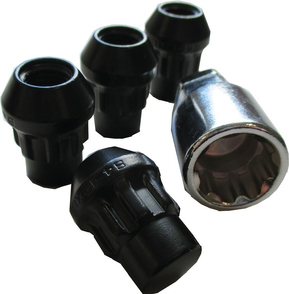 Autostyling Seehase Rim Locks Set Black Cone 60, M12x1.5