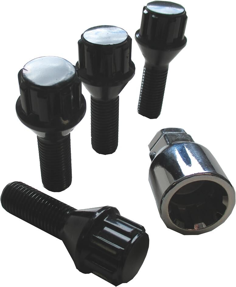 Autostyling Seehase Rim Locks Set Black Cone 60, M12x1.5x29 mm