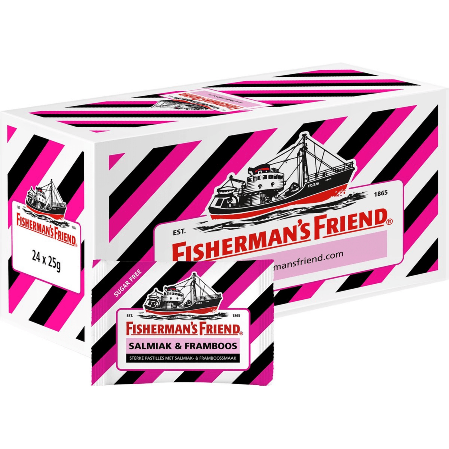 Amigo del pescador frambuesa sin azúcar (24x 25gr)