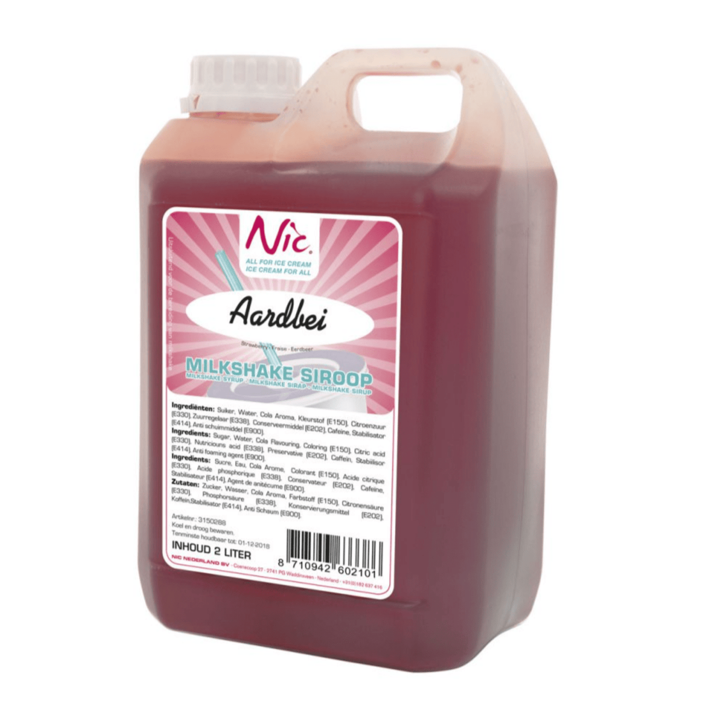 Sciroppo per milkshake alla fragola Nic (2 litri)