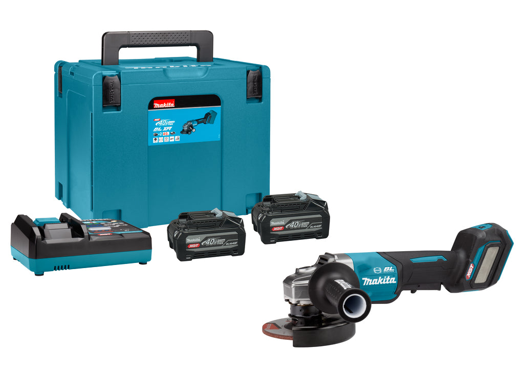 Amoladora angular makita ga029gu201 xgt 40v max batería | 125 mm | 2 baterías y cargador en estuche - ga029gu201