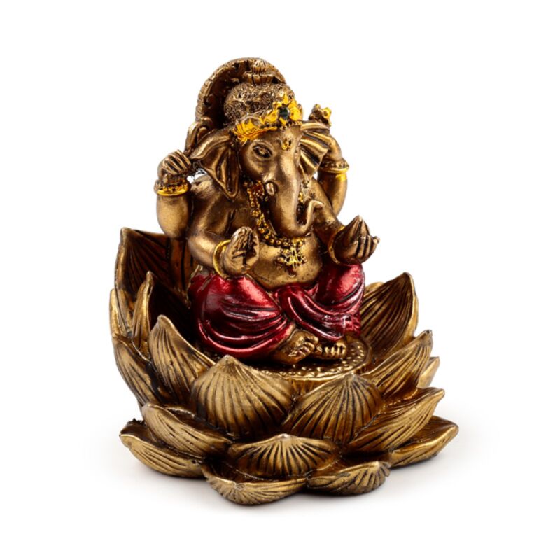 Oro Color Ganesh Lakshmi Lotus Set di 2