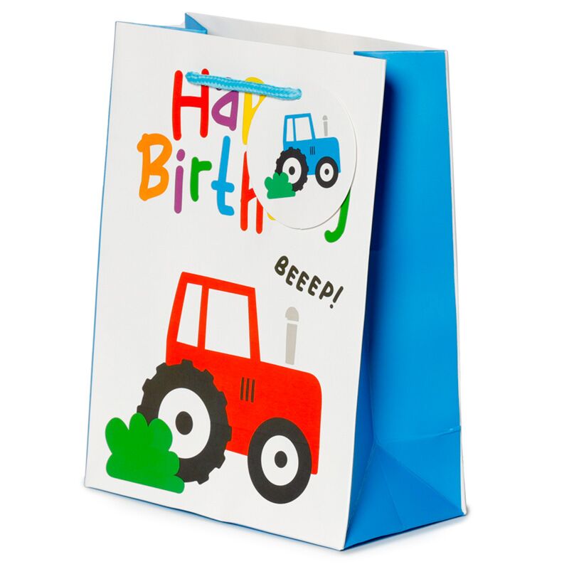Buon compleanno piccolo tractortjes - sacchetto regalo medium
