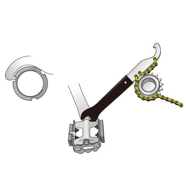 Clave de pedal con gancho y cliente de rueda libre 1 2 x 1 8 ICETOOLZ 34S2