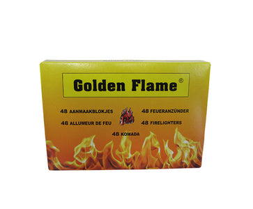 Accendifuoco bianco fiamma dorata (24x 48 pezzi)