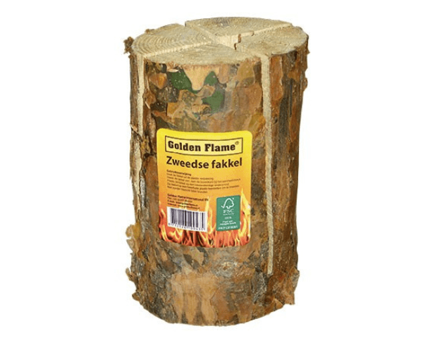 Torcia svedese fiamma dorata (25 cm)