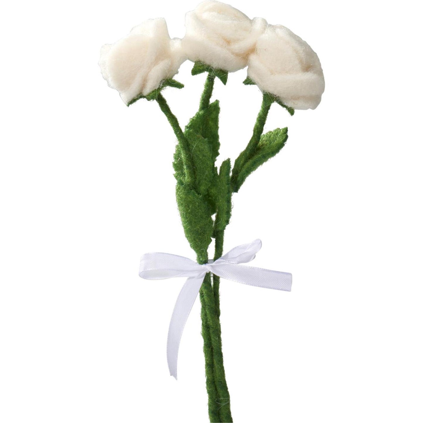 Mazzo di rose da 3 pezzi in feltro h24cm