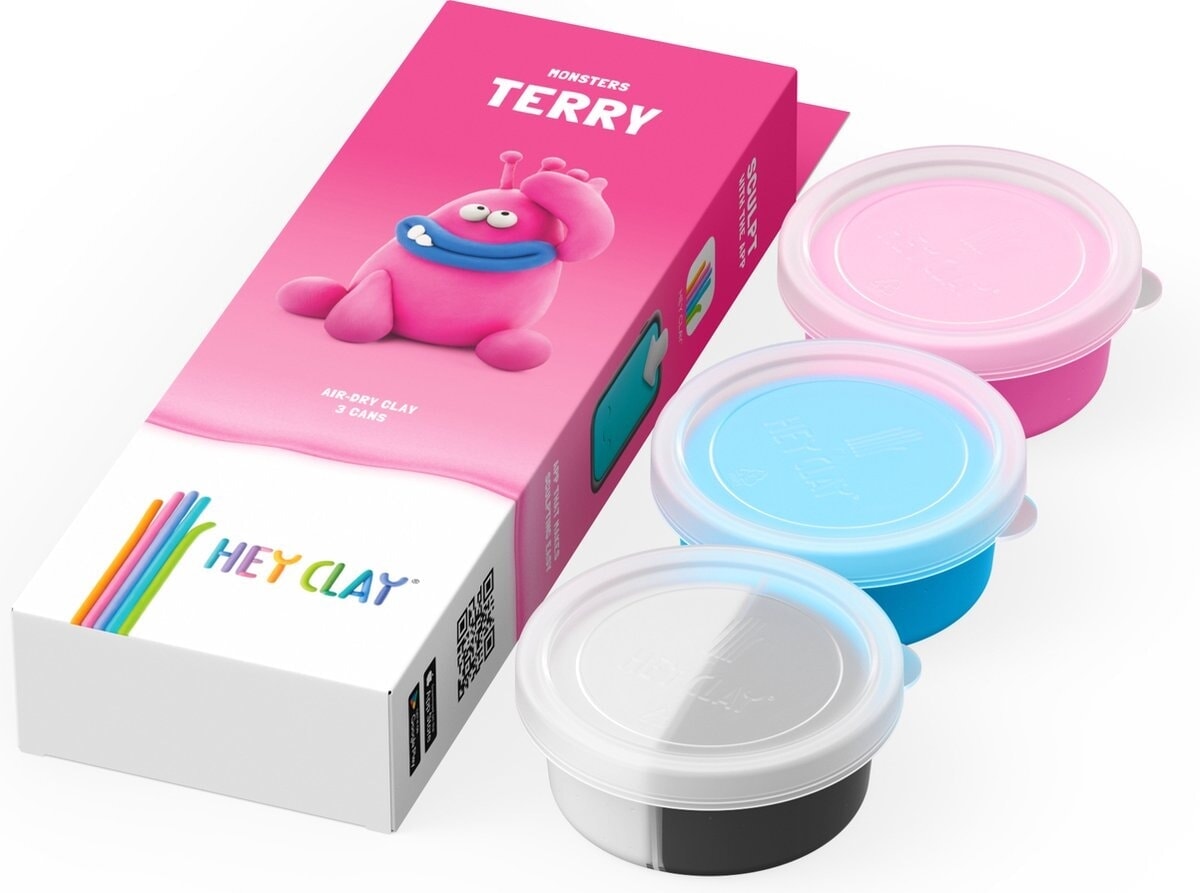 Hey-clay terry 3 barattoli di pasta da modellare