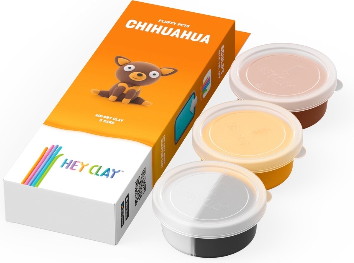 Argilla da modellare per chihuahua soffici animali domestici in hey-clay
